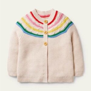 Mini Boden Fun Rainbow Yoke Cardigan